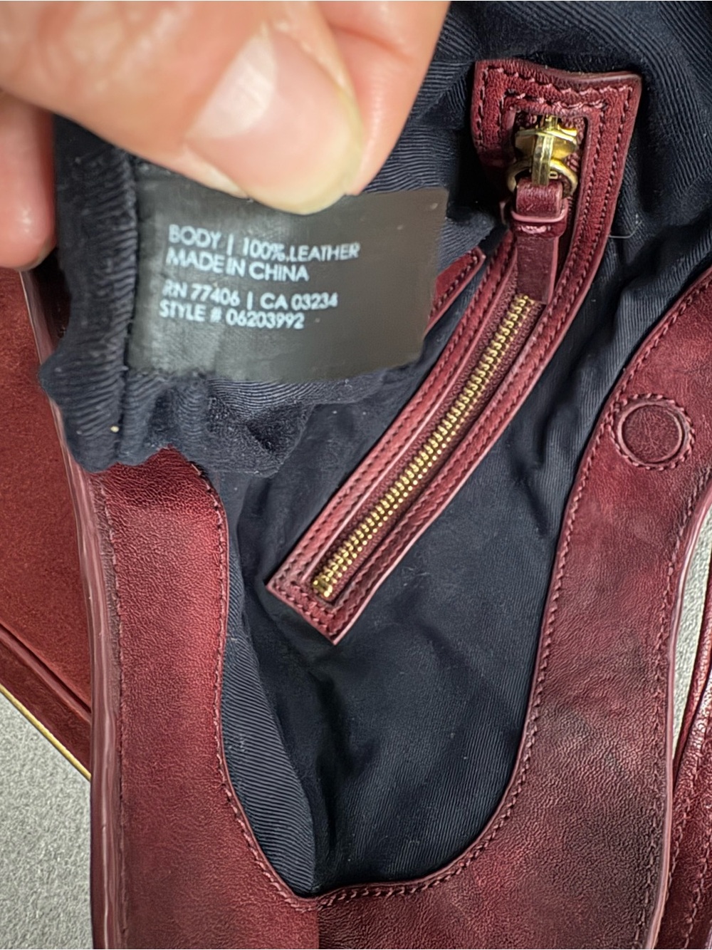 Club Monaco Burgundy Suede Leather Shoulder Bag with Leather Trim - Picture 7 of 14